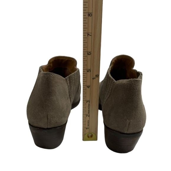 Lucky Brand Women's Folley Slip On Ankle Heeled Booties Gray Suede Leather US 10 - Picture 4 of 9